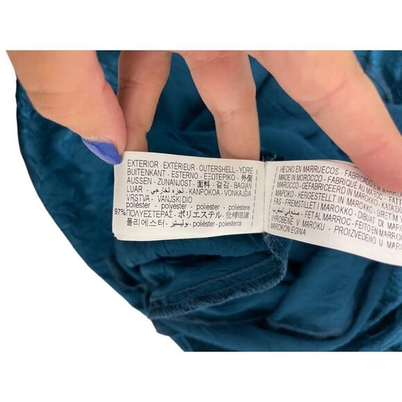 Zara Womens Midi Dress Small S Green Gold Applique Satin Wrinkle 2774/898 NWT - Picture 12 of 16